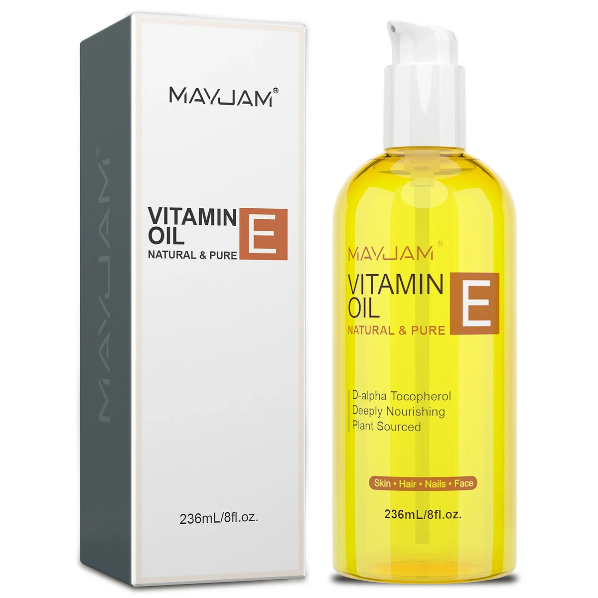 MAYJAM Natural & Pure Vitamin E Oil Skincare Moisturizing Brighten Skin Tone 118ml 236ml Face Care Oil
